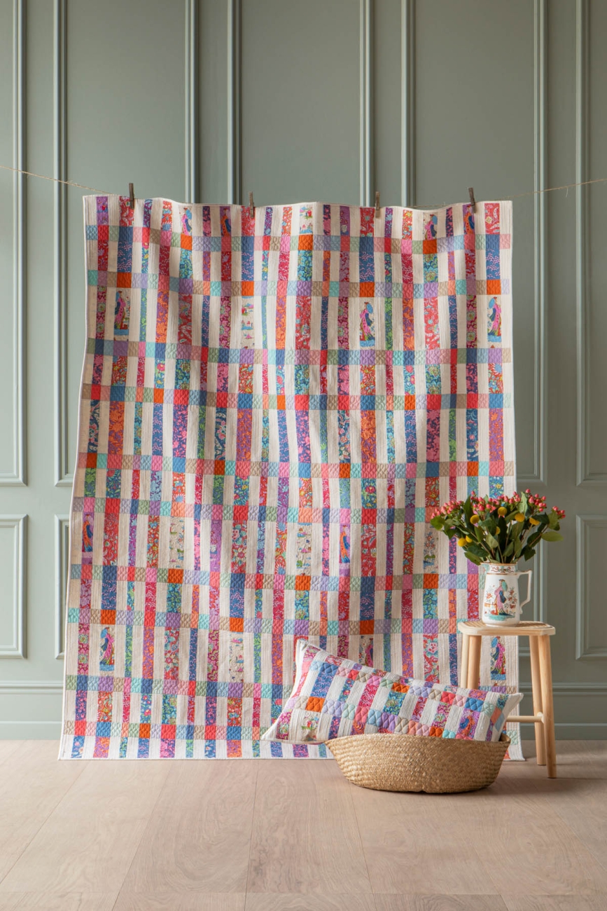 Tilda Patchwork Stoff Baumwolle - Bloomsville Flowermarket Plum